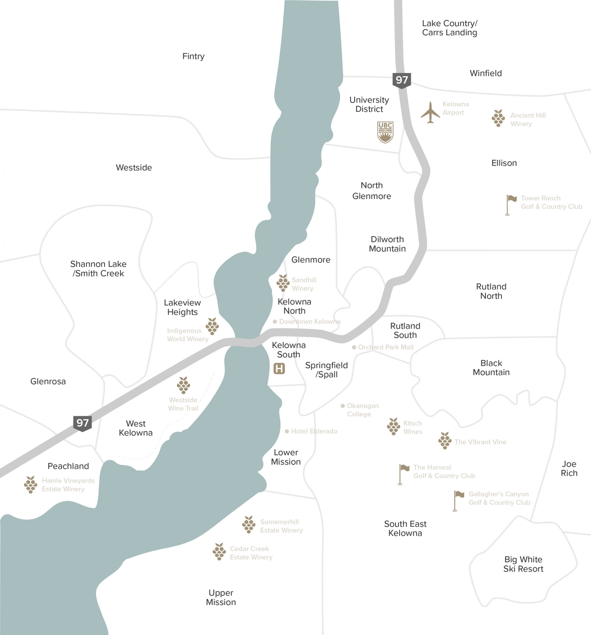 Central Okanagan Neighborhood Map